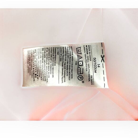 Banana Republic Dress Size‎ 14 Floral Pleated Sleeveless V Neck Red White Blue - Picture 13 of 13